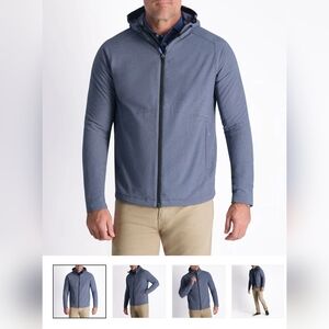 Zero Restriction Men's Urban Hiker Hooded Zip Up Jkt Med In Blue Indigo Melange